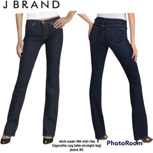 NWT J Brand dark wash INK mid-rise Cigarette Leg (slim straight leg) jeans 30